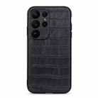 For Samsung Galaxy S23 Ultra 5G Crocodile Texture Genuine Leather Phone Case(Black) - 1