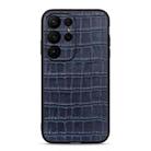 For Samsung Galaxy S23 Ultra 5G Crocodile Texture Genuine Leather Phone Case(Blue) - 1