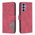 For Samsung Galaxy A54 5G Magnetic Buckle Rhombus Texture Leather Phone Case(Red) - 1