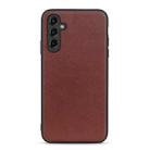 For Samsung Galaxy A14 5G Sheepskin Texture Genuine Leather Phone Case(Brown) - 1