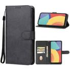 For alcatel 1V 2021 Leather Phone Case(Black) - 1