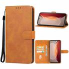 For vivo X90 Pro Leather Phone Case(Brown) - 1