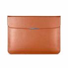 For 15 / 15.4 / 16 inch Laptop Ultra-thin Leather Laptop Sleeve(Brown) - 1