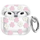 For AirPods 3 Glitter Four-color Flower Earphone Protective Case(Pink White) - 1