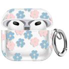 For AirPods 3 Glitter Four-color Flower Earphone Protective Case(Blue Pink) - 1