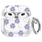 For AirPods 3 Glitter Four-color Flower Earphone Protective Case(Purple White) - 1