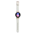 For Samsung Galaxy Watch5 40mm / 44mm Grooved Genuine Leather Watch Band(White) - 1