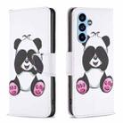 For Samsung Galaxy A54 5G Colored Drawing Pattern Leather Phone Case(Panda) - 1