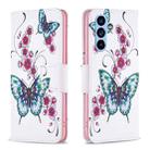 For Samsung Galaxy A54 5G Colored Drawing Pattern Leather Phone Case(Flowers Butterfly) - 1