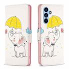 For Samsung Galaxy A54 5G Colored Drawing Pattern Leather Phone Case(Umbrella Elephant) - 1