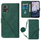 For Motorola Moto E22 4G / E22i 4G Crossbody 3D Embossed Flip Leather Phone Case(Dark Green) - 1