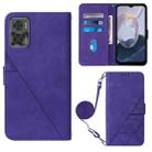 For Motorola Moto E22 4G / E22i 4G Crossbody 3D Embossed Flip Leather Phone Case(Purple) - 1