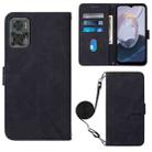 For Motorola Moto E22 4G / E22i 4G Crossbody 3D Embossed Flip Leather Phone Case(Black) - 1