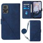 For Motorola Moto E22 4G / E22i 4G Crossbody 3D Embossed Flip Leather Phone Case(Blue) - 1