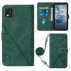 For Nokia C2 2ND Edition Crossbody 3D Embossed Flip Leather Phone Case(Dark Green) - 1