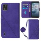 For Nokia C2 2ND Edition Crossbody 3D Embossed Flip Leather Phone Case(Purple) - 1