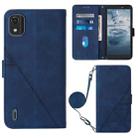 For Nokia C2 2ND Edition Crossbody 3D Embossed Flip Leather Phone Case(Blue) - 1