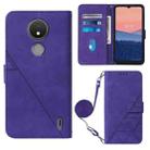 For Nokia C21 Crossbody 3D Embossed Flip Leather Phone Case(Purple) - 1