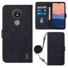 For Nokia C21 Crossbody 3D Embossed Flip Leather Phone Case(Black) - 1