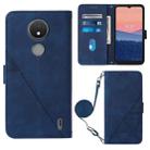 For Nokia C21 Crossbody 3D Embossed Flip Leather Phone Case(Blue) - 1