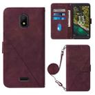 For Nokia C100 Crossbody 3D Embossed Flip Leather Phone Case(Wine Red) - 1