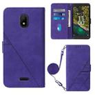 For Nokia C100 Crossbody 3D Embossed Flip Leather Phone Case(Purple) - 1