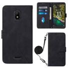 For Nokia C100 Crossbody 3D Embossed Flip Leather Phone Case(Black) - 1