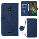 For Nokia C100 Crossbody 3D Embossed Flip Leather Phone Case(Blue) - 1