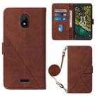 For Nokia C100 Crossbody 3D Embossed Flip Leather Phone Case(Brown) - 1