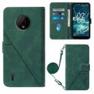 For Nokia C200 Crossbody 3D Embossed Flip Leather Phone Case(Dark Green) - 1