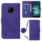 For Nokia C200 Crossbody 3D Embossed Flip Leather Phone Case(Purple) - 1