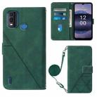 For Nokia G11 Plus Crossbody 3D Embossed Flip Leather Phone Case(Dark Green) - 1