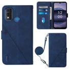 For Nokia G11 Plus Crossbody 3D Embossed Flip Leather Phone Case(Blue) - 1
