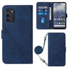 For Nokia G100 Crossbody 3D Embossed Flip Leather Phone Case(Blue) - 1