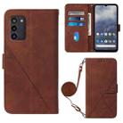 For Nokia G100 Crossbody 3D Embossed Flip Leather Phone Case(Brown) - 1