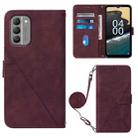 For Nokia G400 Crossbody 3D Embossed Flip Leather Phone Case(Wine Red) - 1