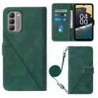 For Nokia G400 Crossbody 3D Embossed Flip Leather Phone Case(Dark Green) - 1