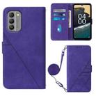 For Nokia G400 Crossbody 3D Embossed Flip Leather Phone Case(Purple) - 1
