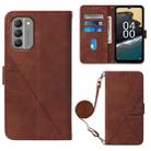 For Nokia G400 Crossbody 3D Embossed Flip Leather Phone Case(Brown) - 1