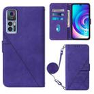 For TCL 30 5G / 30+ 5G Crossbody 3D Embossed Flip Leather Phone Case(Purple) - 1