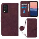 For TCL 30T T603DL Crossbody 3D Embossed Flip Leather Phone Case(Wine Red) - 1