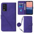 For TCL 30T T603DL Crossbody 3D Embossed Flip Leather Phone Case(Purple) - 1