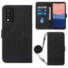 For TCL 30T T603DL Crossbody 3D Embossed Flip Leather Phone Case(Black) - 1