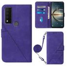 For TCL 30 V 5G T781S / 30XE 5G Crossbody 3D Embossed Flip Leather Phone Case(Purple) - 1