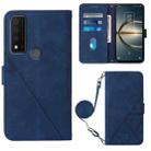 For TCL 30 V 5G T781S / 30XE 5G Crossbody 3D Embossed Flip Leather Phone Case(Blue) - 1