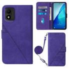 For TCL 303 Crossbody 3D Embossed Flip Leather Phone Case(Purple) - 1