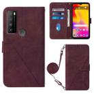 For TCL 30XL T701DL Crossbody 3D Embossed Flip Leather Phone Case(Wine Red) - 1