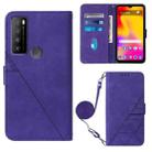 For TCL 30XL T701DL Crossbody 3D Embossed Flip Leather Phone Case(Purple) - 1