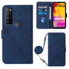 For TCL 30XL T701DL Crossbody 3D Embossed Flip Leather Phone Case(Blue) - 1