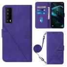 For TCL Stylus 5G Crossbody 3D Embossed Flip Leather Phone Case(Purple) - 1